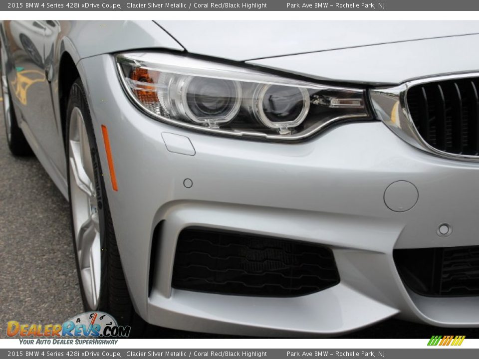 2015 BMW 4 Series 428i xDrive Coupe Glacier Silver Metallic / Coral Red/Black Highlight Photo #30