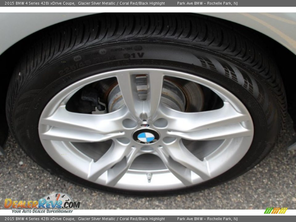 2015 BMW 4 Series 428i xDrive Coupe Glacier Silver Metallic / Coral Red/Black Highlight Photo #32