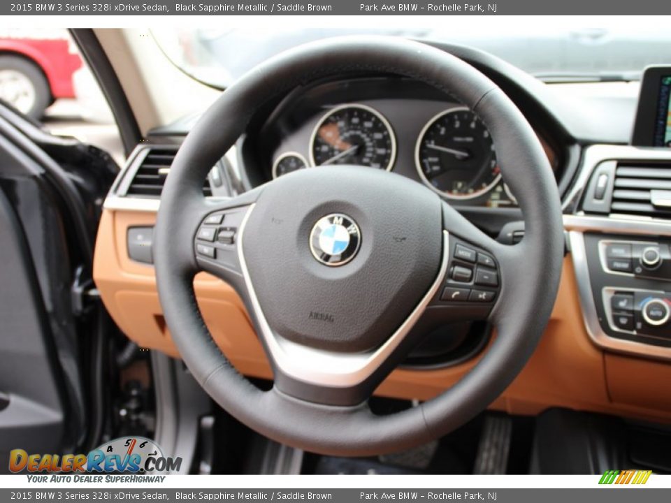 2015 BMW 3 Series 328i xDrive Sedan Black Sapphire Metallic / Saddle Brown Photo #18