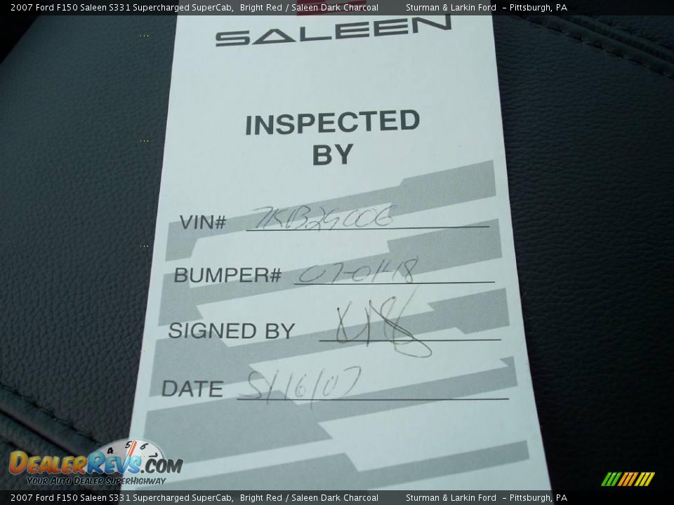 2007 Ford F150 Saleen S331 Supercharged SuperCab Bright Red / Saleen Dark Charcoal Photo #29