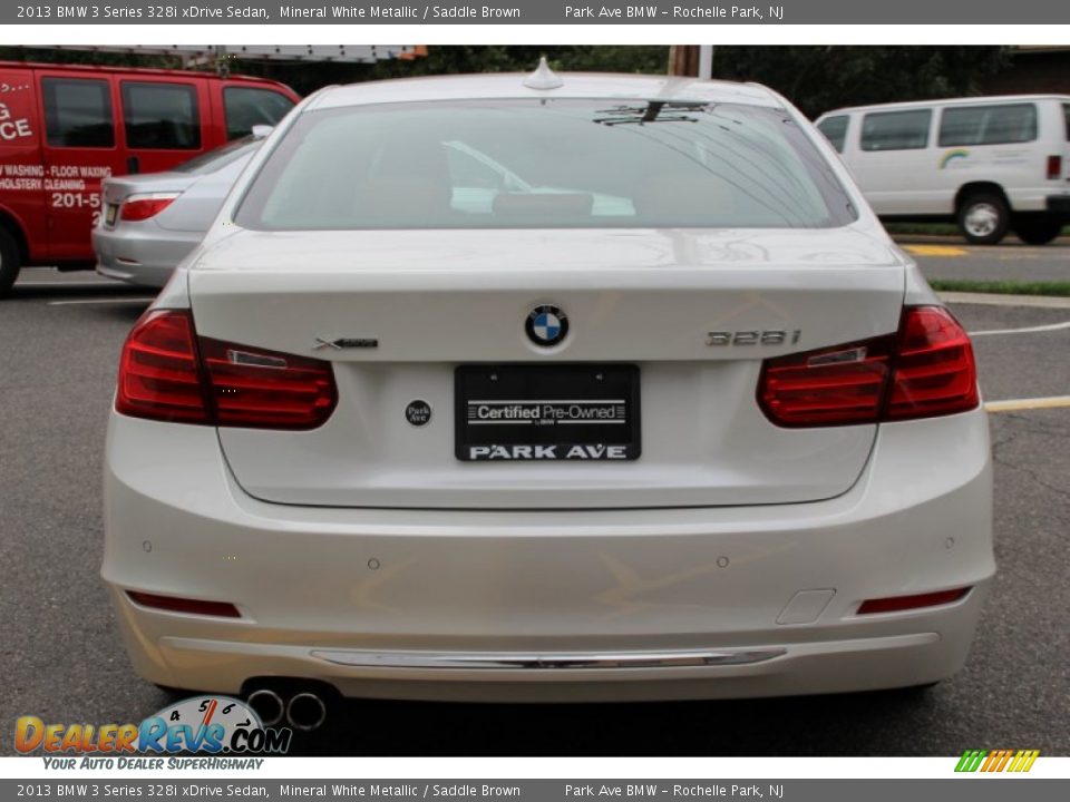 2013 BMW 3 Series 328i xDrive Sedan Mineral White Metallic / Saddle Brown Photo #4