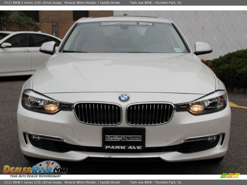 2013 BMW 3 Series 328i xDrive Sedan Mineral White Metallic / Saddle Brown Photo #7