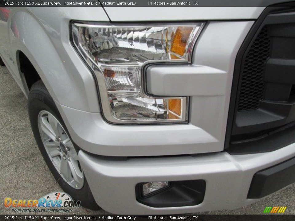 2015 Ford F150 XL SuperCrew Ingot Silver Metallic / Medium Earth Gray Photo #3