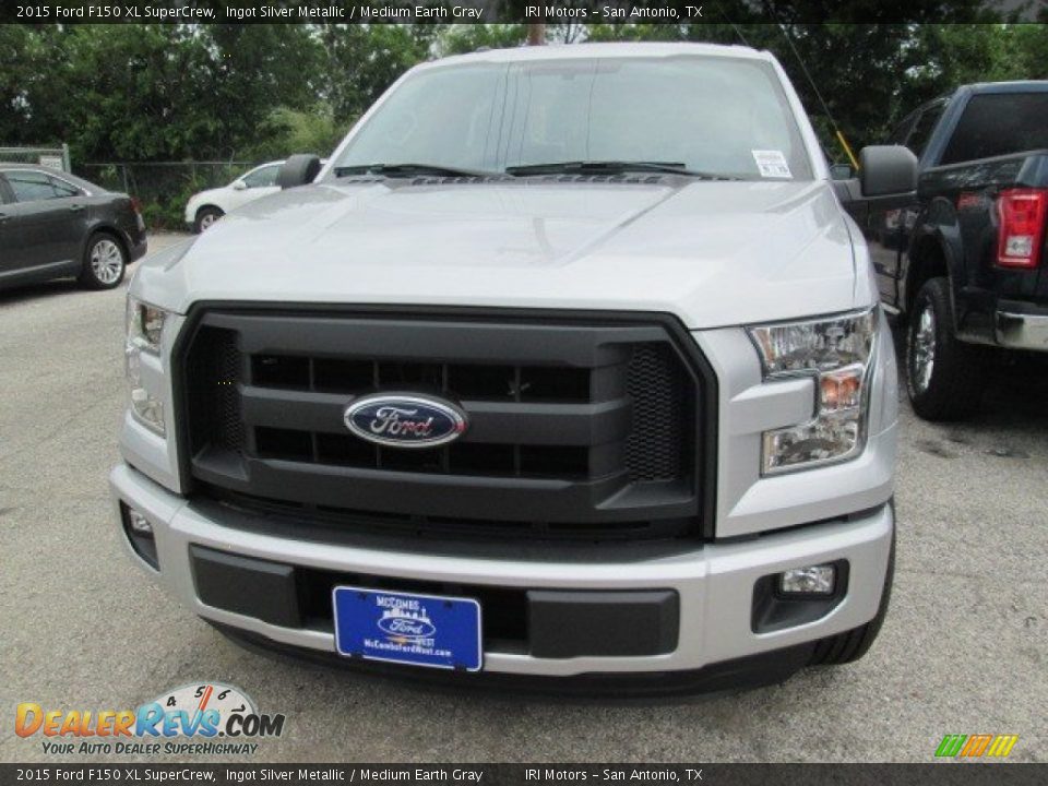 2015 Ford F150 XL SuperCrew Ingot Silver Metallic / Medium Earth Gray Photo #9