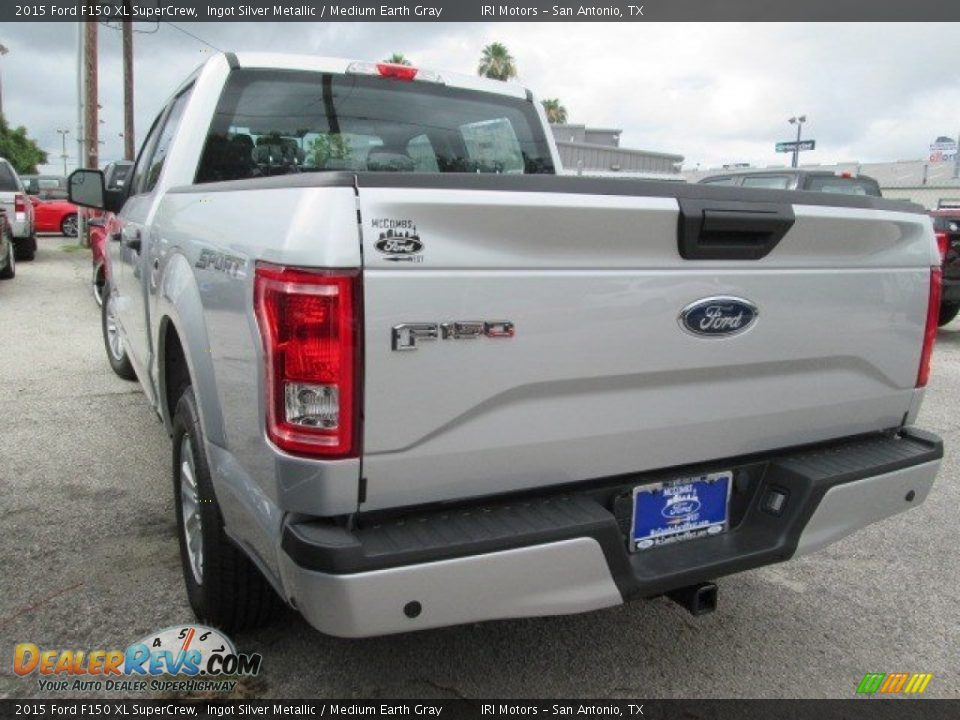 2015 Ford F150 XL SuperCrew Ingot Silver Metallic / Medium Earth Gray Photo #11