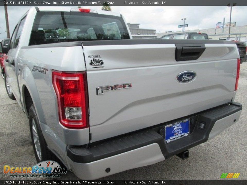 2015 Ford F150 XL SuperCrew Ingot Silver Metallic / Medium Earth Gray Photo #12