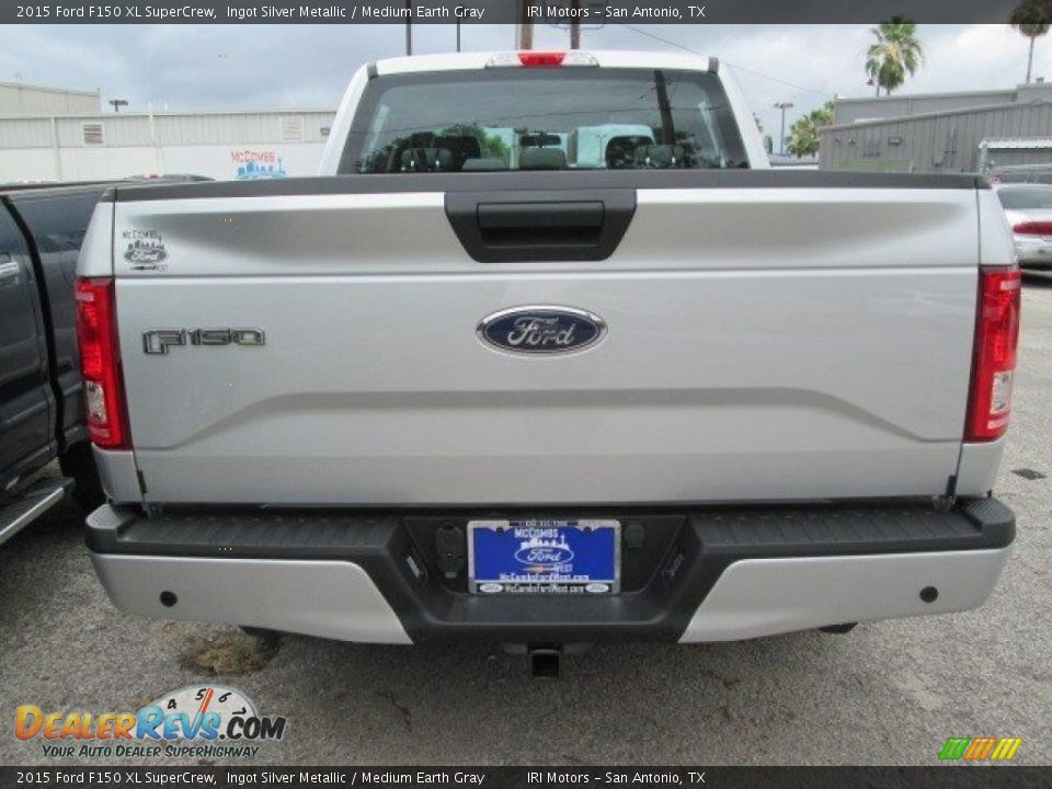 2015 Ford F150 XL SuperCrew Ingot Silver Metallic / Medium Earth Gray Photo #16