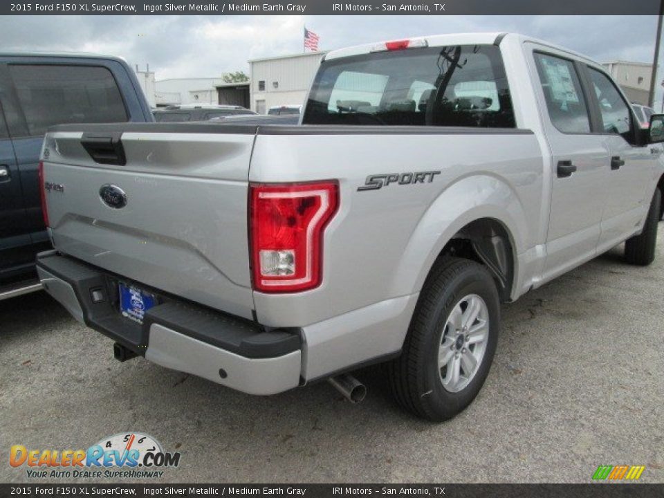 2015 Ford F150 XL SuperCrew Ingot Silver Metallic / Medium Earth Gray Photo #17