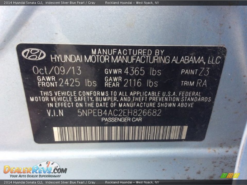 2014 Hyundai Sonata GLS Iridescent Silver Blue Pearl / Gray Photo #31