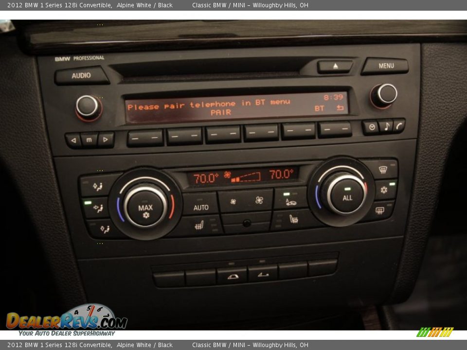 2012 BMW 1 Series 128i Convertible Alpine White / Black Photo #10