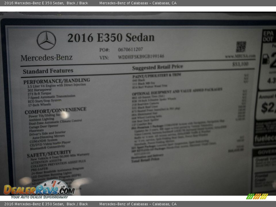 2016 Mercedes-Benz E 350 Sedan Black / Black Photo #11