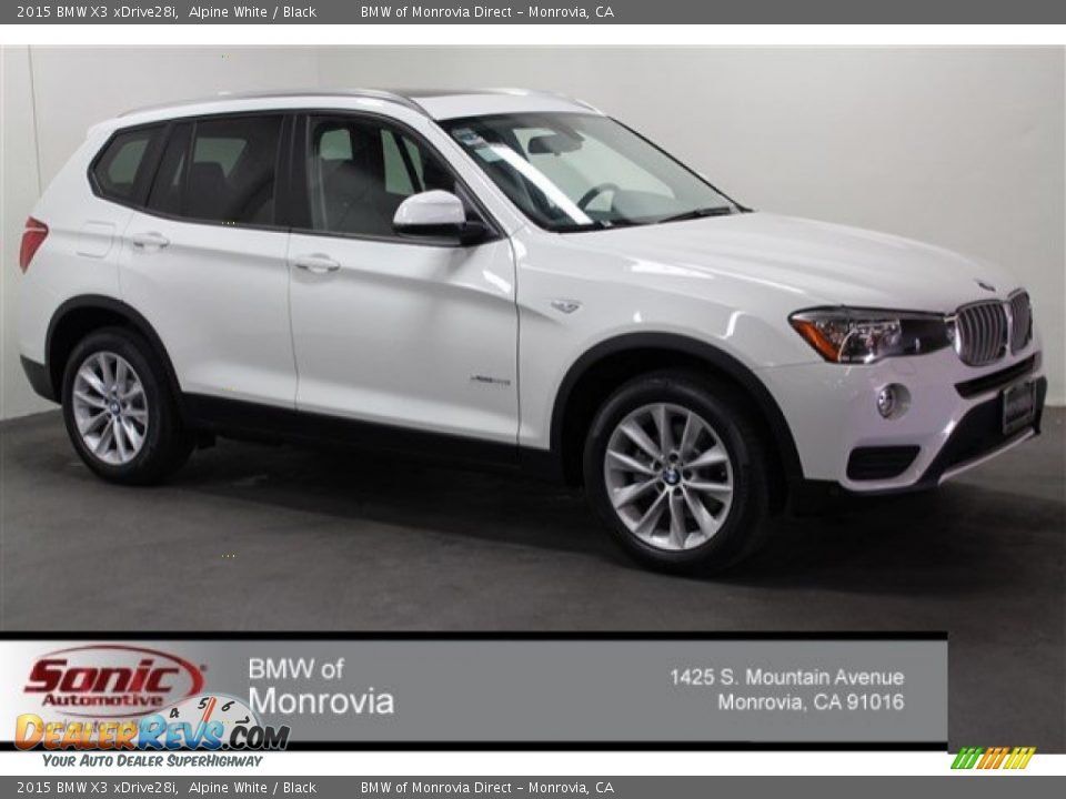 2015 BMW X3 xDrive28i Alpine White / Black Photo #1