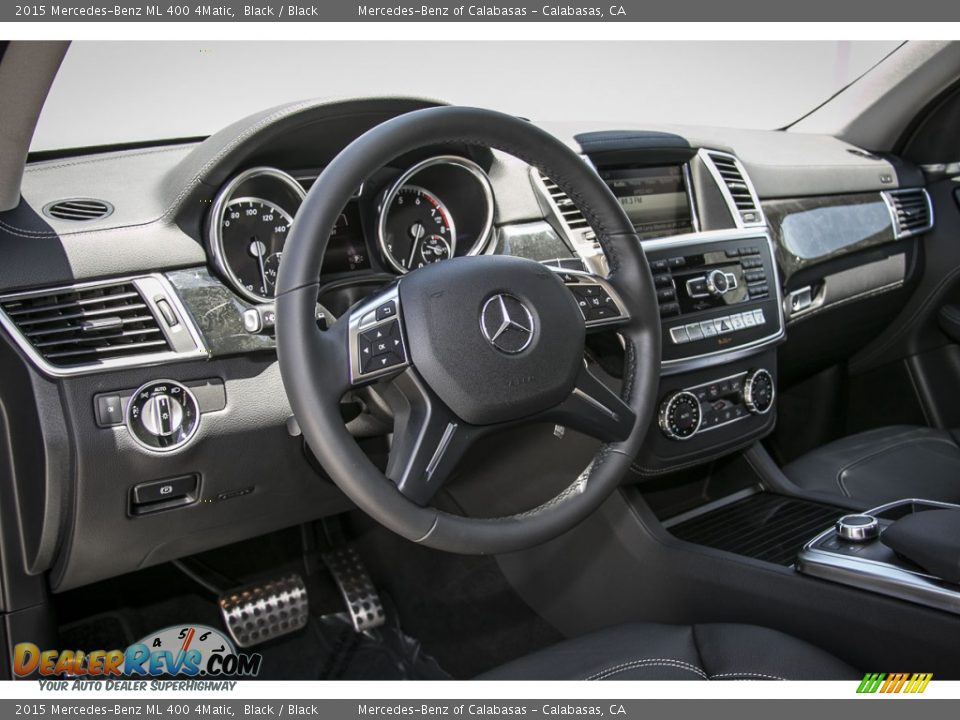 2015 Mercedes-Benz ML 400 4Matic Black / Black Photo #6