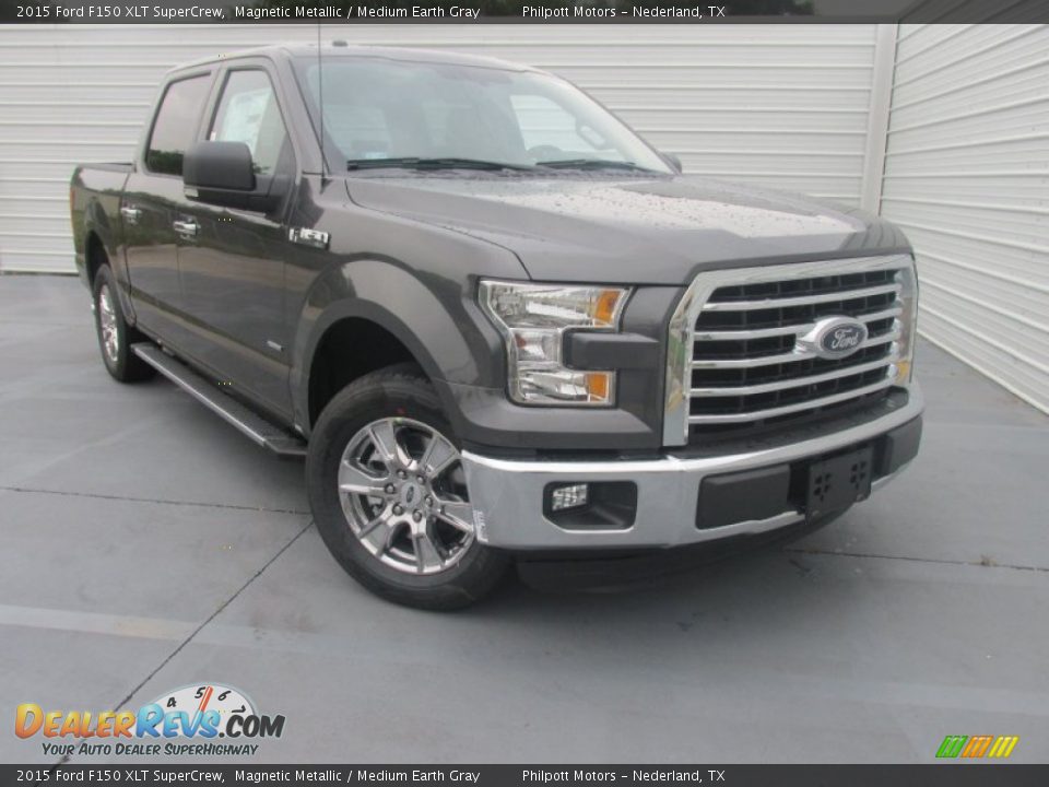 2015 Ford F150 XLT SuperCrew Magnetic Metallic / Medium Earth Gray Photo #1
