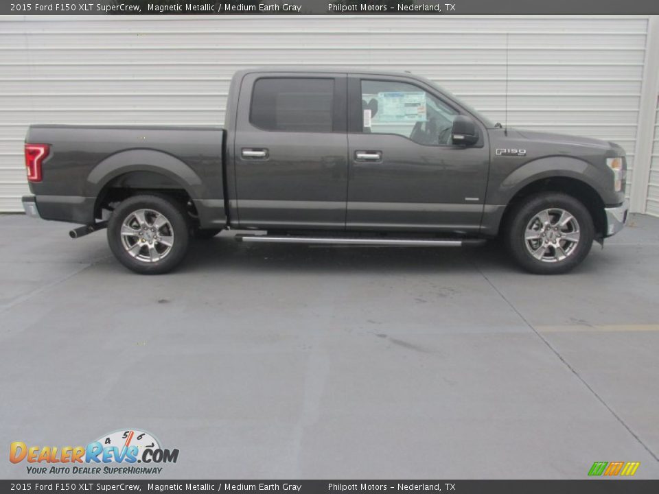 2015 Ford F150 XLT SuperCrew Magnetic Metallic / Medium Earth Gray Photo #3