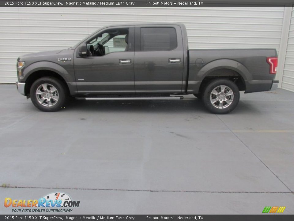 2015 Ford F150 XLT SuperCrew Magnetic Metallic / Medium Earth Gray Photo #6