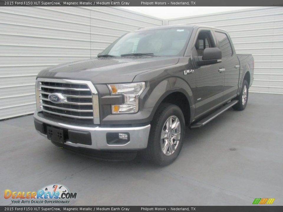 2015 Ford F150 XLT SuperCrew Magnetic Metallic / Medium Earth Gray Photo #7