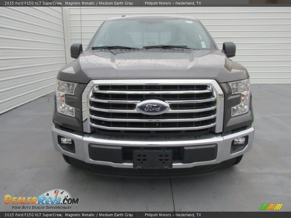 2015 Ford F150 XLT SuperCrew Magnetic Metallic / Medium Earth Gray Photo #8
