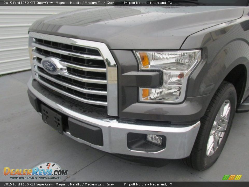 2015 Ford F150 XLT SuperCrew Magnetic Metallic / Medium Earth Gray Photo #10