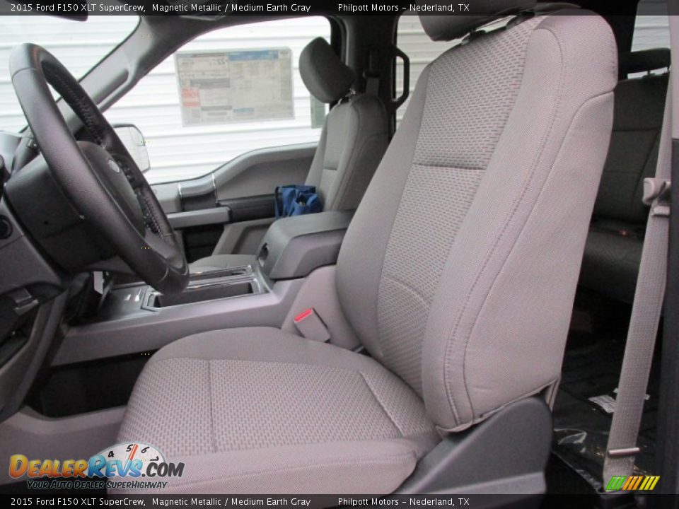 2015 Ford F150 XLT SuperCrew Magnetic Metallic / Medium Earth Gray Photo #22