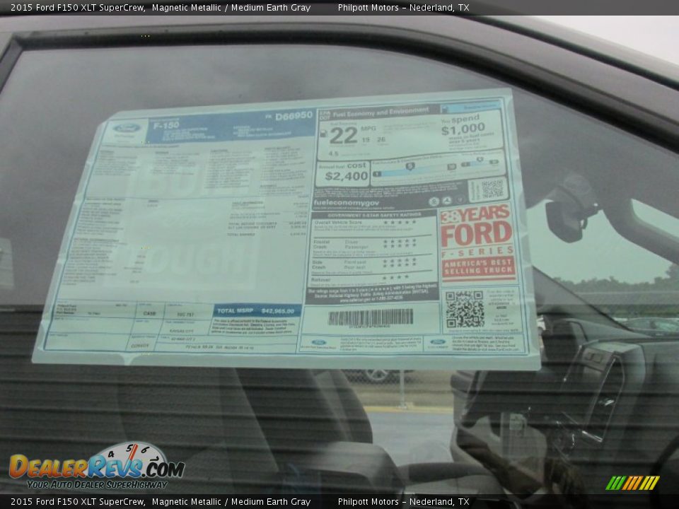 2015 Ford F150 XLT SuperCrew Magnetic Metallic / Medium Earth Gray Photo #33