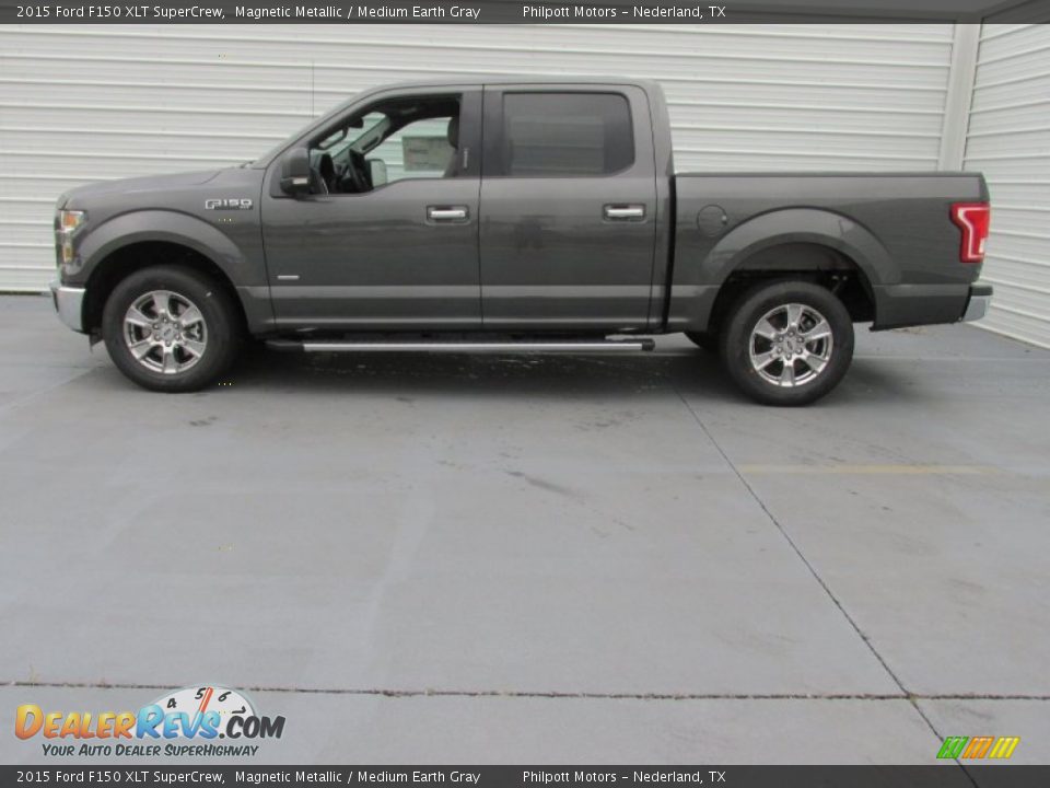 2015 Ford F150 XLT SuperCrew Magnetic Metallic / Medium Earth Gray Photo #6