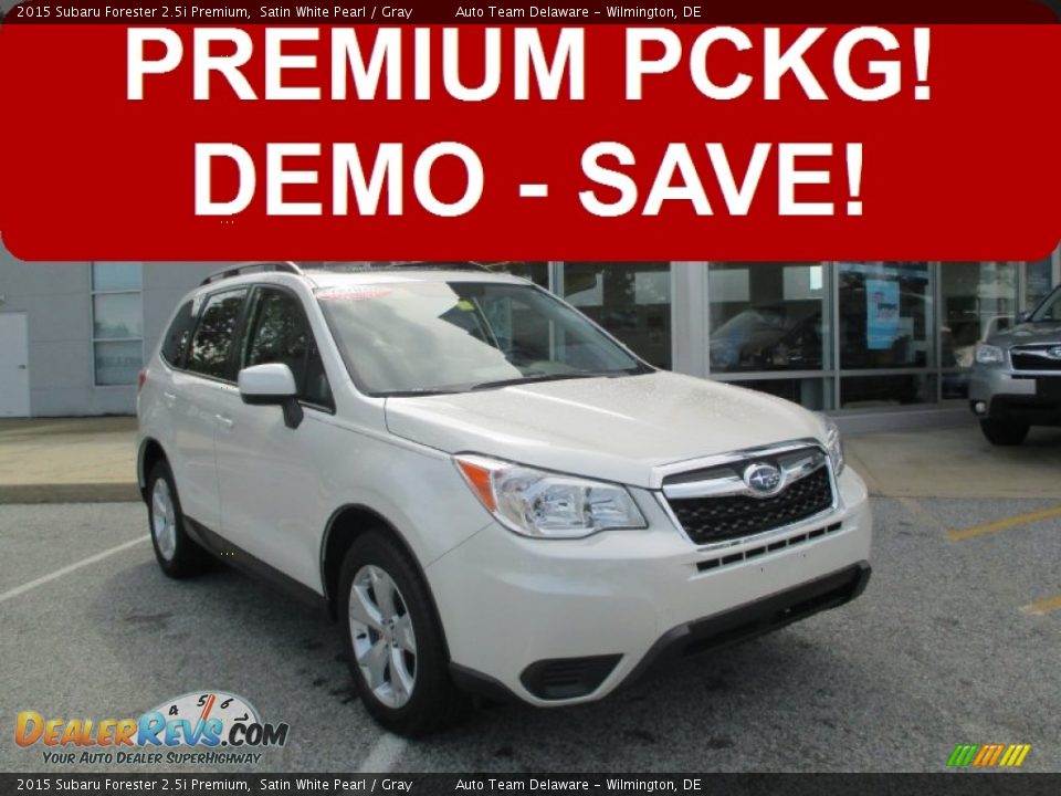 2015 Subaru Forester 2.5i Premium Satin White Pearl / Gray Photo #1