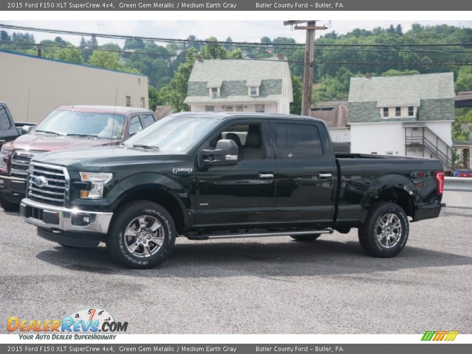 2015 Ford F150 XLT SuperCrew 4x4 Green Gem Metallic / Medium Earth Gray Photo #1