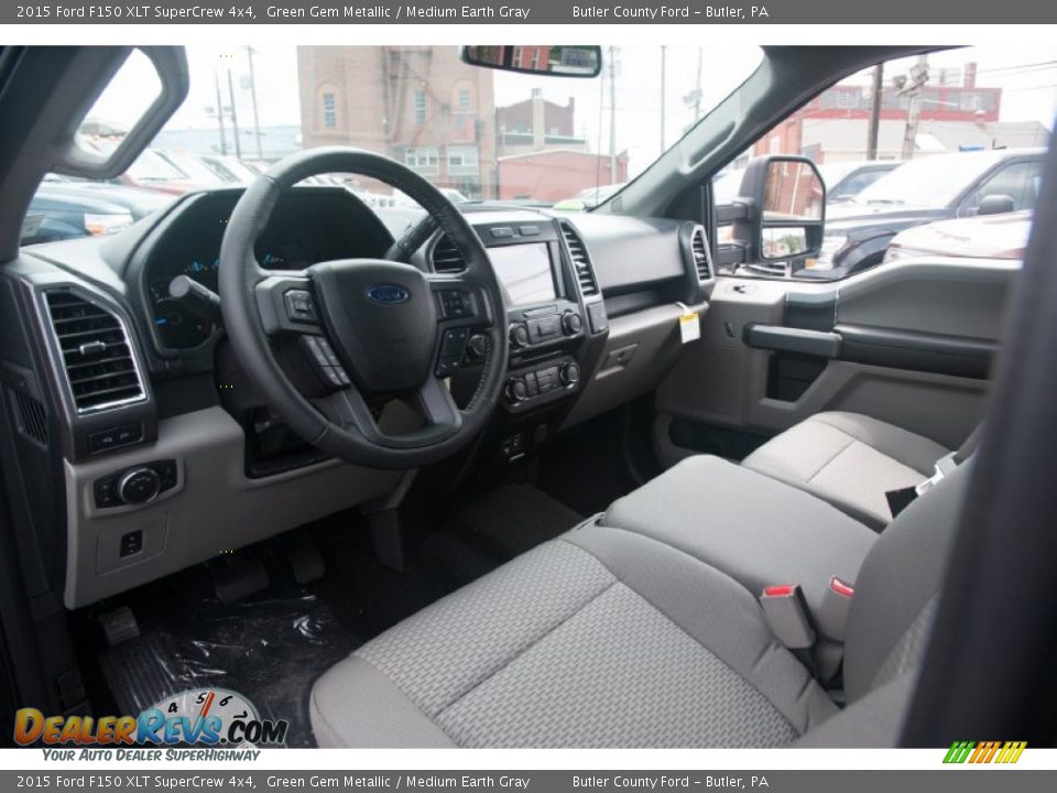 2015 Ford F150 XLT SuperCrew 4x4 Green Gem Metallic / Medium Earth Gray Photo #8