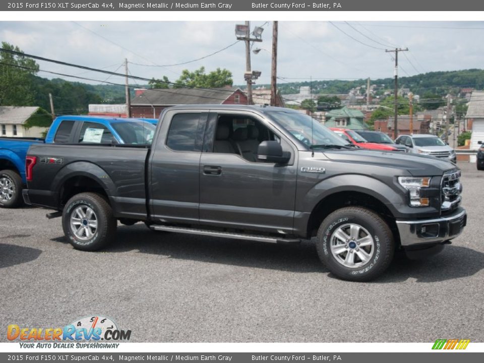 2015 Ford F150 XLT SuperCab 4x4 Magnetic Metallic / Medium Earth Gray Photo #3