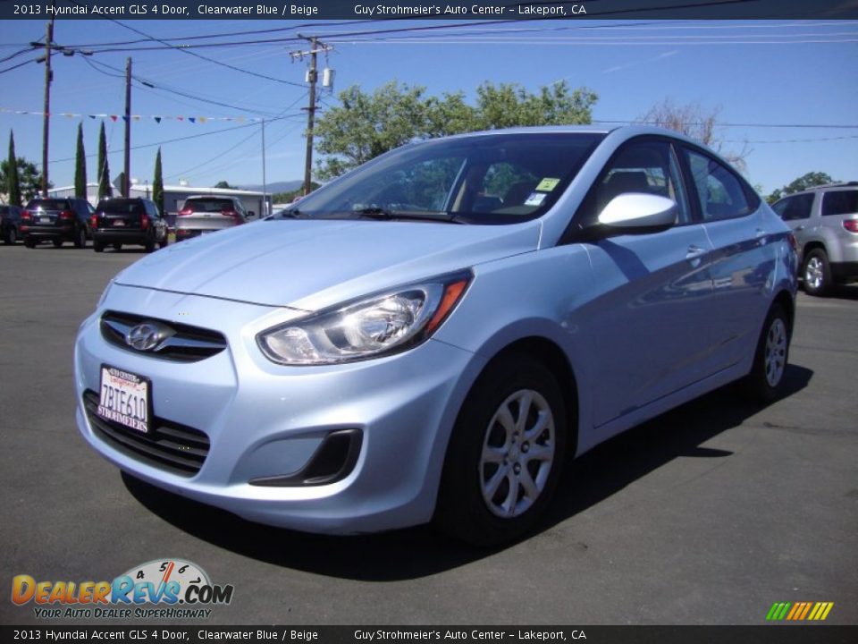 2013 Hyundai Accent GLS 4 Door Clearwater Blue / Beige Photo #3