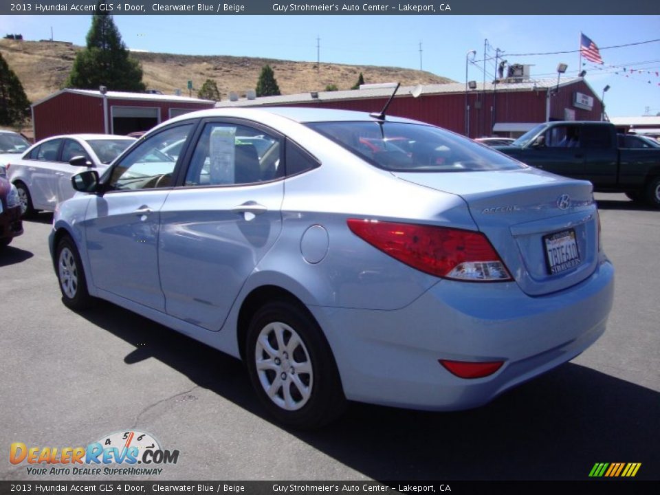 2013 Hyundai Accent GLS 4 Door Clearwater Blue / Beige Photo #5