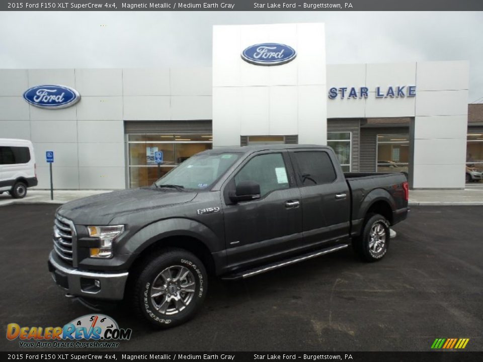 2015 Ford F150 XLT SuperCrew 4x4 Magnetic Metallic / Medium Earth Gray Photo #1