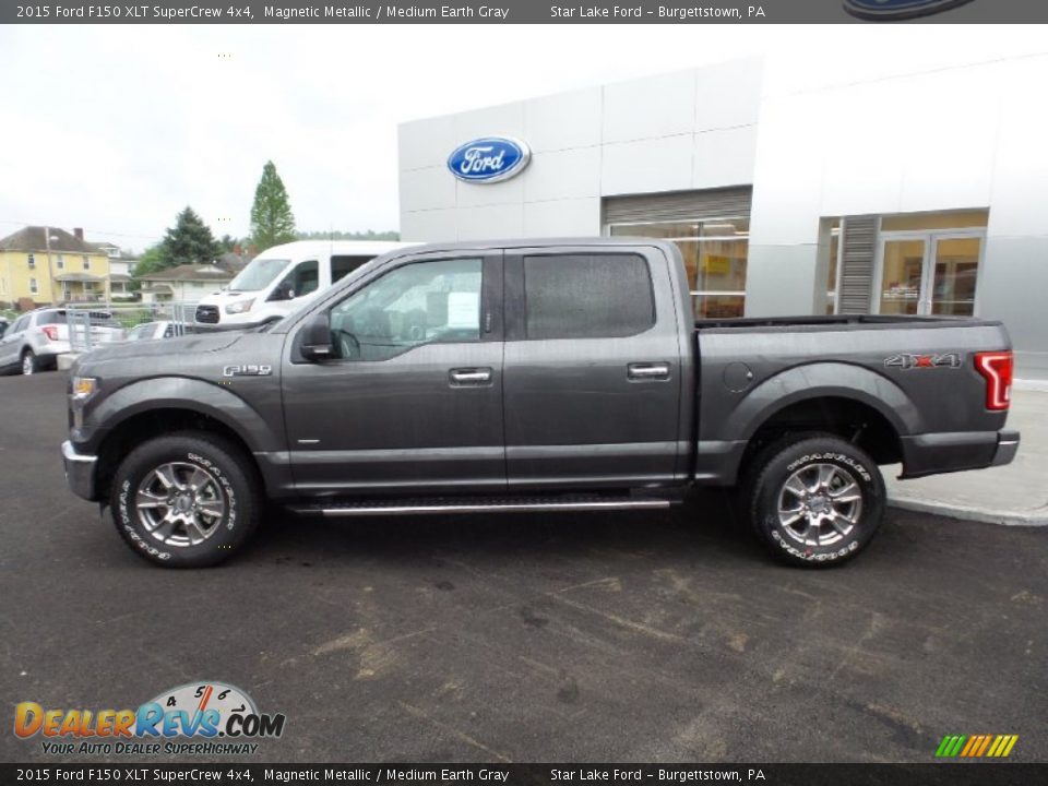 2015 Ford F150 XLT SuperCrew 4x4 Magnetic Metallic / Medium Earth Gray Photo #2