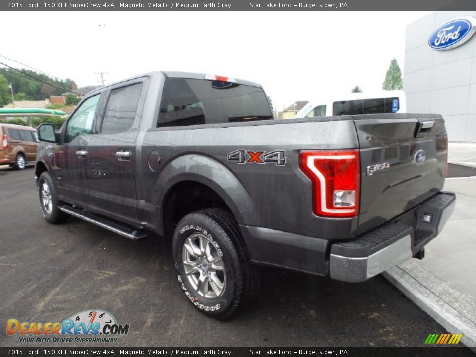 2015 Ford F150 XLT SuperCrew 4x4 Magnetic Metallic / Medium Earth Gray Photo #3