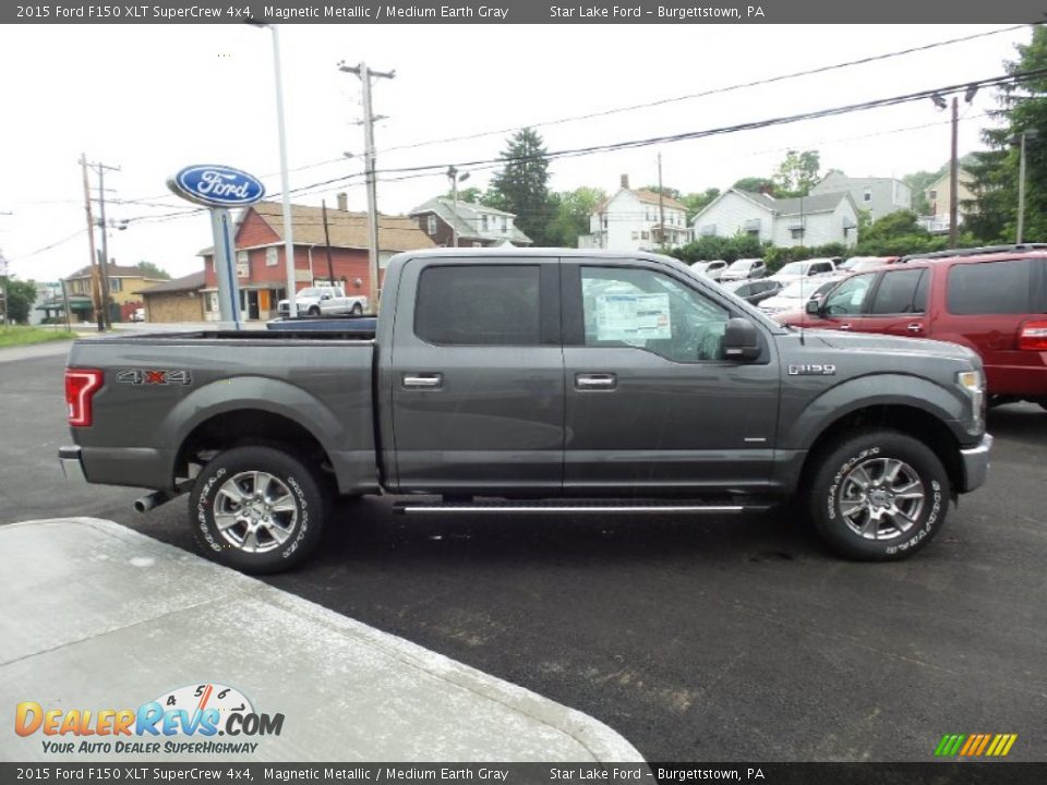 2015 Ford F150 XLT SuperCrew 4x4 Magnetic Metallic / Medium Earth Gray Photo #7
