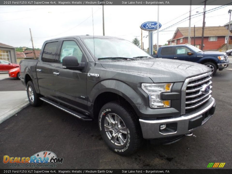 2015 Ford F150 XLT SuperCrew 4x4 Magnetic Metallic / Medium Earth Gray Photo #10