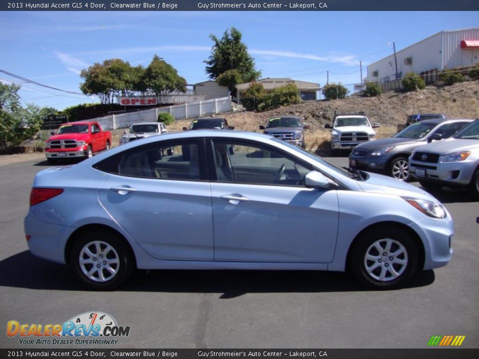 2013 Hyundai Accent GLS 4 Door Clearwater Blue / Beige Photo #8
