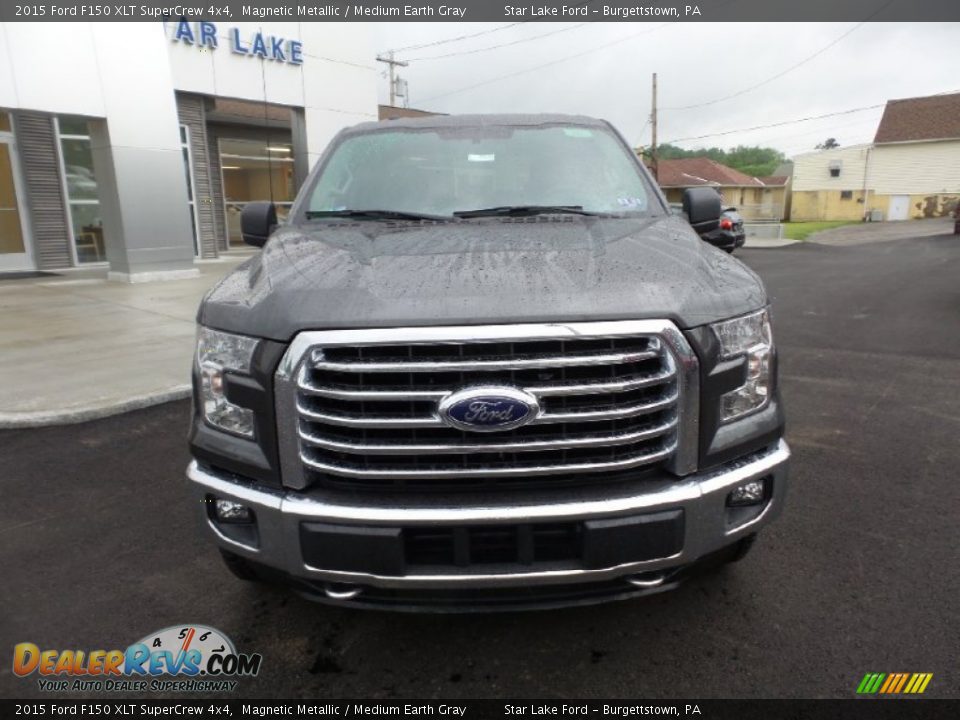 2015 Ford F150 XLT SuperCrew 4x4 Magnetic Metallic / Medium Earth Gray Photo #11