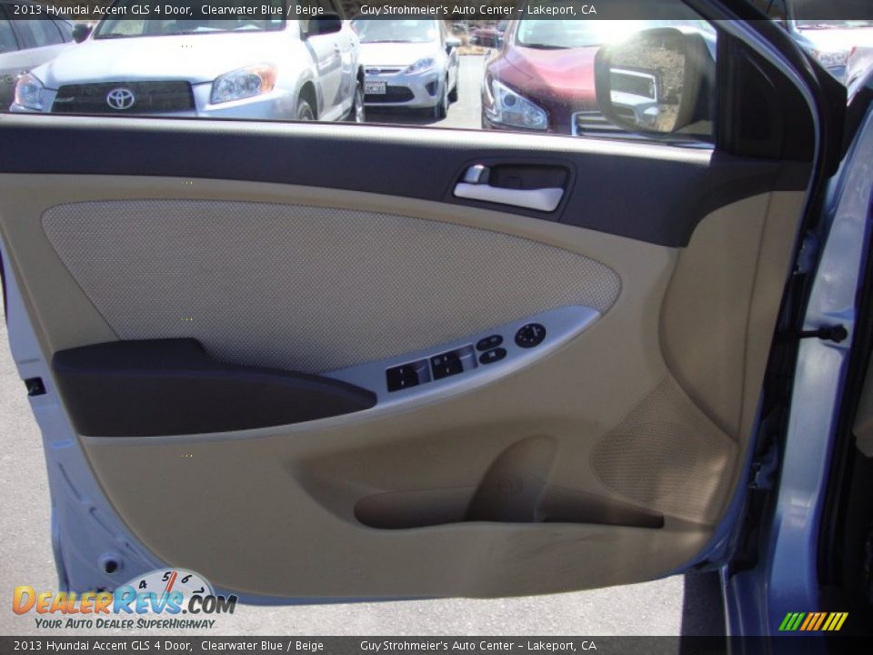 2013 Hyundai Accent GLS 4 Door Clearwater Blue / Beige Photo #9
