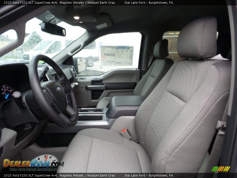 2015 Ford F150 XLT SuperCrew 4x4 Magnetic Metallic / Medium Earth Gray Photo #12
