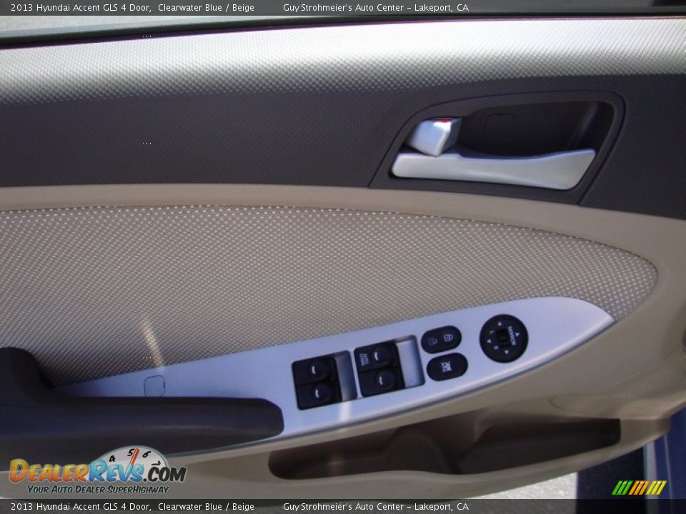 2013 Hyundai Accent GLS 4 Door Clearwater Blue / Beige Photo #10