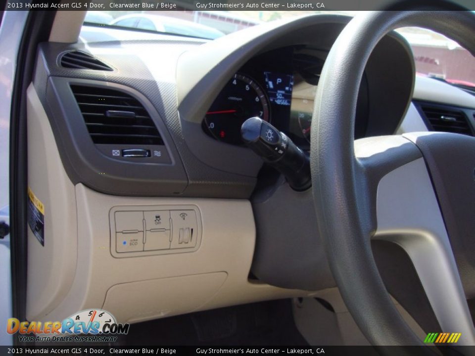 2013 Hyundai Accent GLS 4 Door Clearwater Blue / Beige Photo #11