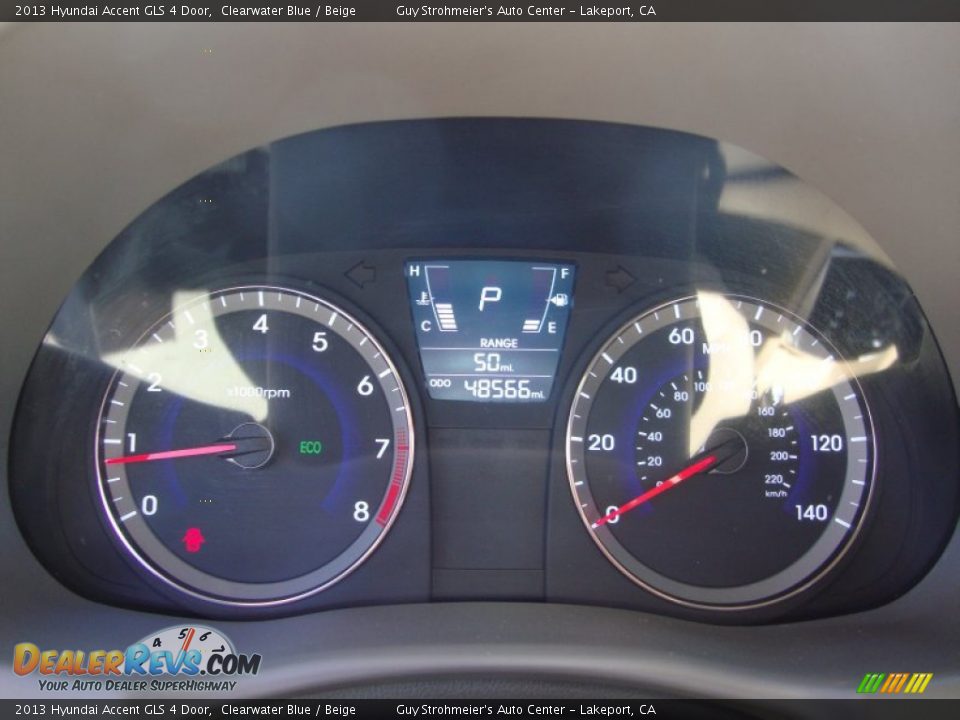 2013 Hyundai Accent GLS 4 Door Clearwater Blue / Beige Photo #12