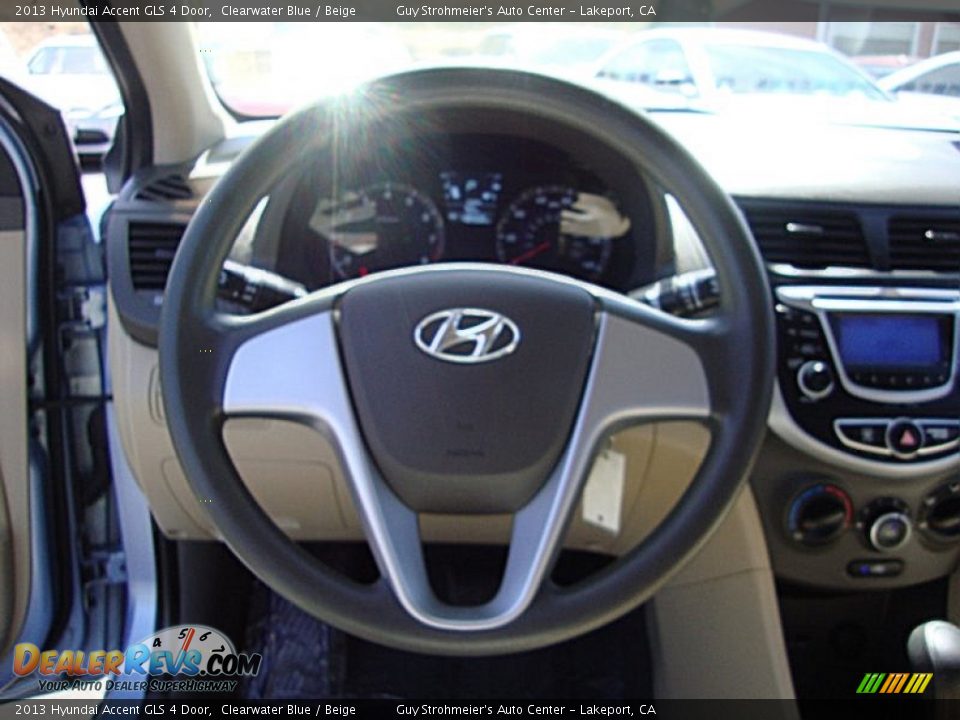 2013 Hyundai Accent GLS 4 Door Clearwater Blue / Beige Photo #13
