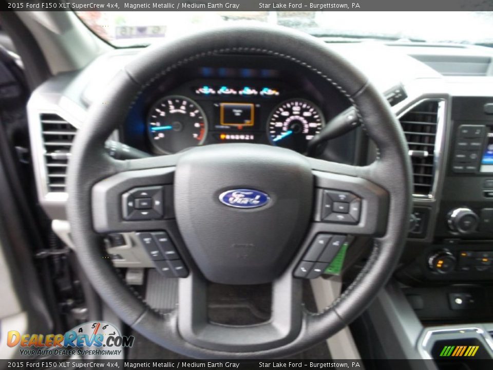 2015 Ford F150 XLT SuperCrew 4x4 Magnetic Metallic / Medium Earth Gray Photo #16