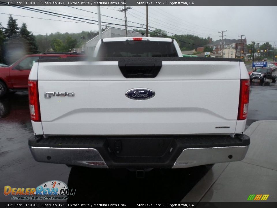 2015 Ford F150 XLT SuperCab 4x4 Oxford White / Medium Earth Gray Photo #4