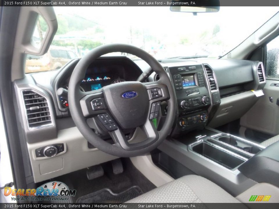 2015 Ford F150 XLT SuperCab 4x4 Oxford White / Medium Earth Gray Photo #15