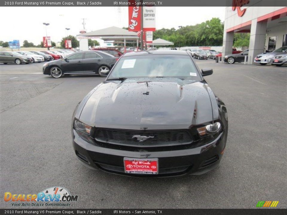 2010 Ford Mustang V6 Premium Coupe Black / Saddle Photo #2