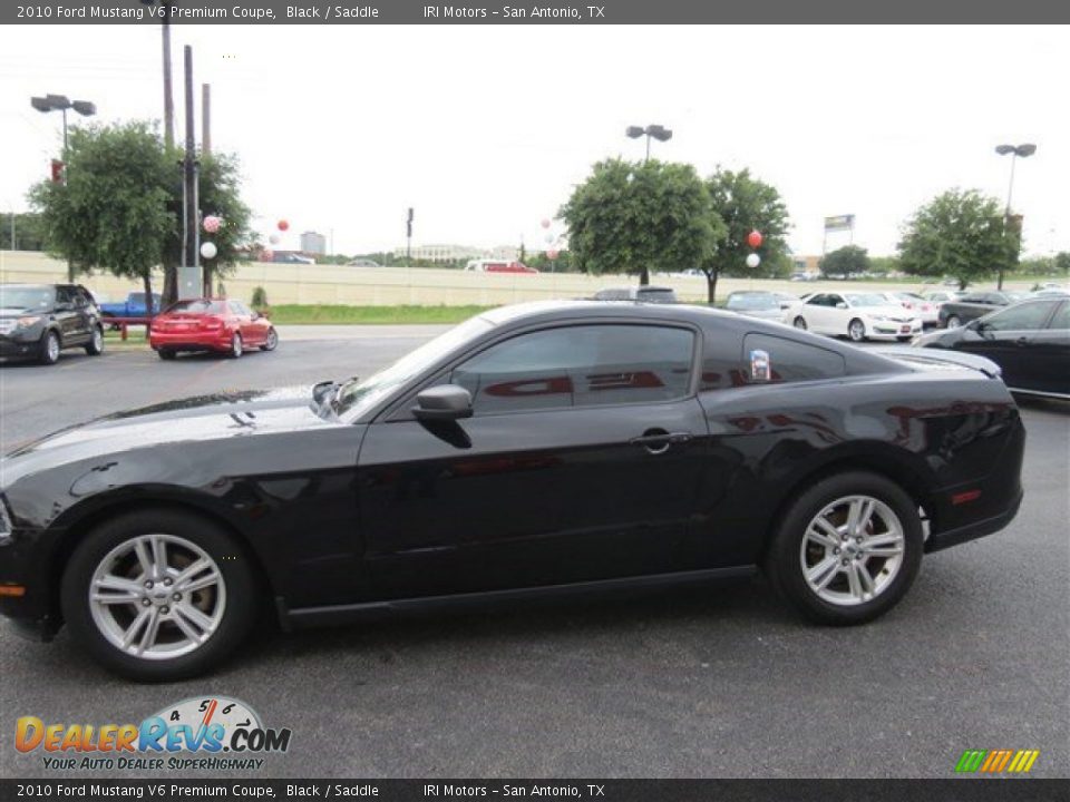 2010 Ford Mustang V6 Premium Coupe Black / Saddle Photo #4